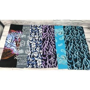 LOT OF‎ 6 VINTAGE 100% COTTON BANDANAS / HANKERCHIEFS-MULTI COLOR-BRAND NEW  *13